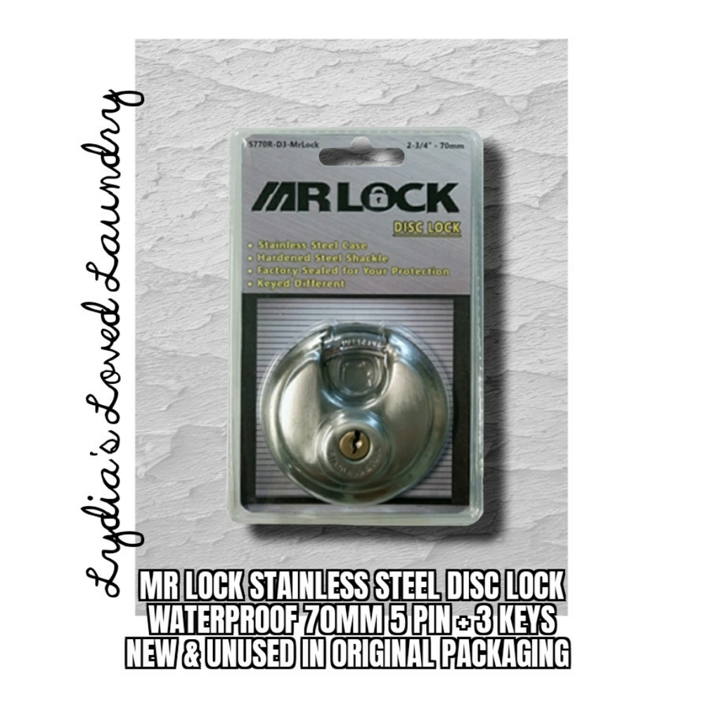💥 5/$10 Mr Lock 5 Pin Stainless Steel Disc Lock 70mm Waterproof New